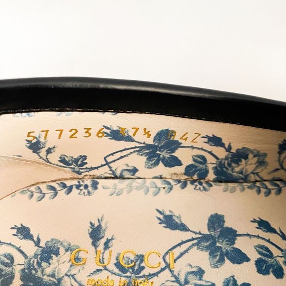 Gucci Loafers Lug Sole Chunky Black Leather Horsebit Size 37.5, 7.5 - Picture 11 of 14